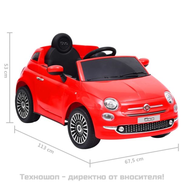Детска електрическа кола Fiat 500, червена