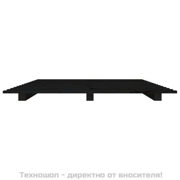Рамка за легло, черно, 100x200 см, бор масив