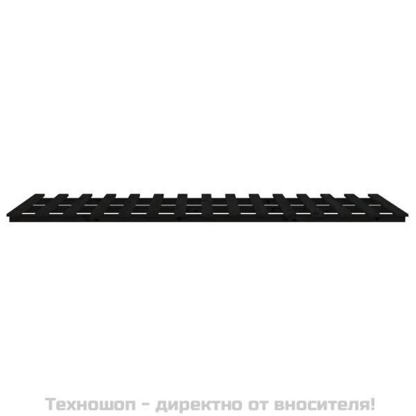 Рамка за легло, черна, бор масив, 90x190 см