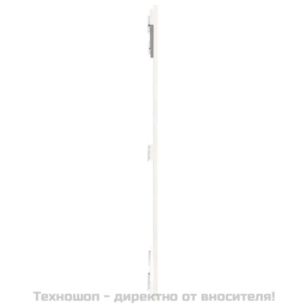 Стенна табла за спалня бяла 95,5x3x110 см борово дърво масив