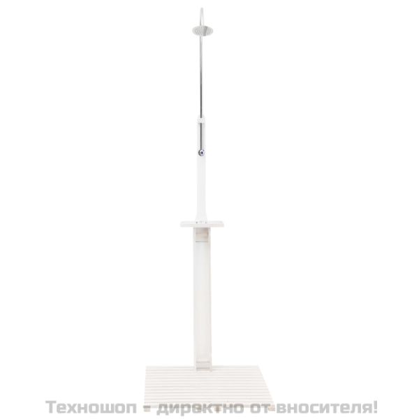 Градински душ, бял, дърво