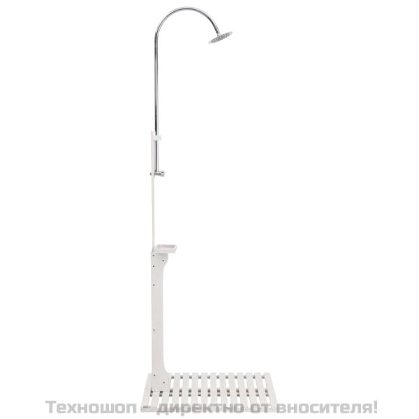 Градински душ, бял, дърво