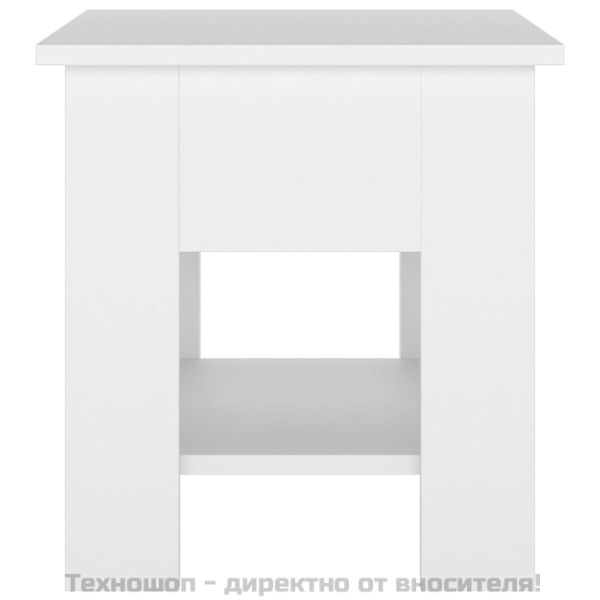 Маса за кафе, бяла, 40x40x42 см, инженерно дърво