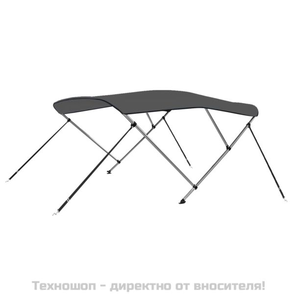 Тента за лодка, 3 дъги, антрацит, 183x196x137 см