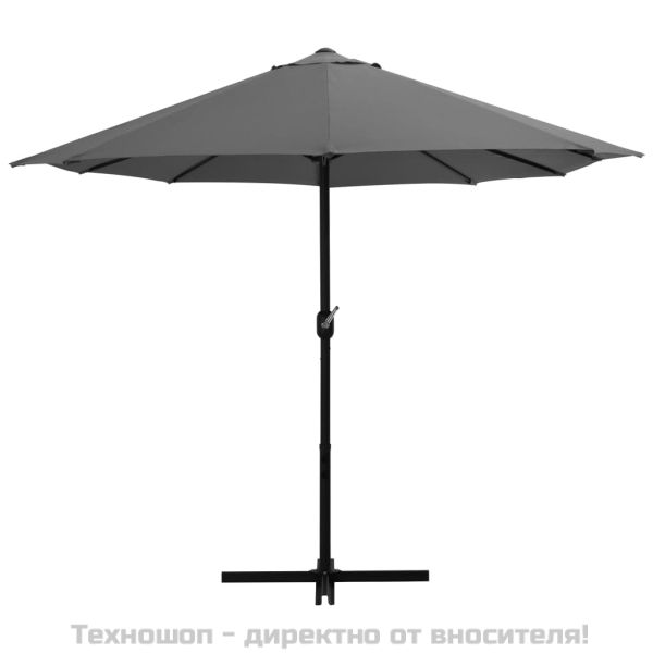 Градински чадър с алуминиев прът, 460x270 см, антрацит