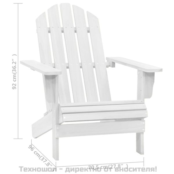 Градински стол, дърво, бял