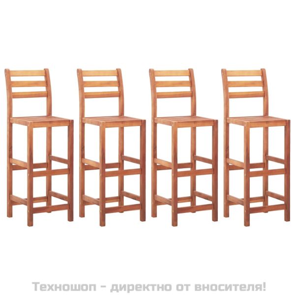 Бар столове, 4 бр, акациево дърво масив