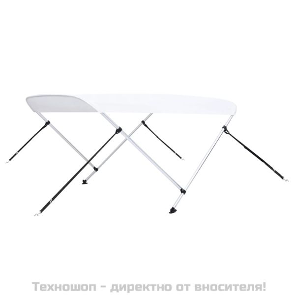 Тента за лодка, 2 дъги, бяла, 150x120x110 см