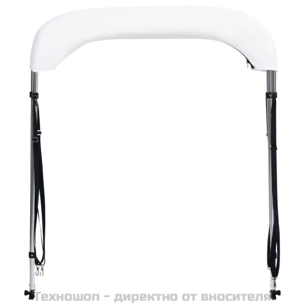 Тента за лодка, 2 дъги, бяла, 150x120x110 см