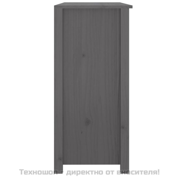 Сайдборд, сив, 100x35x74 см, бор масив