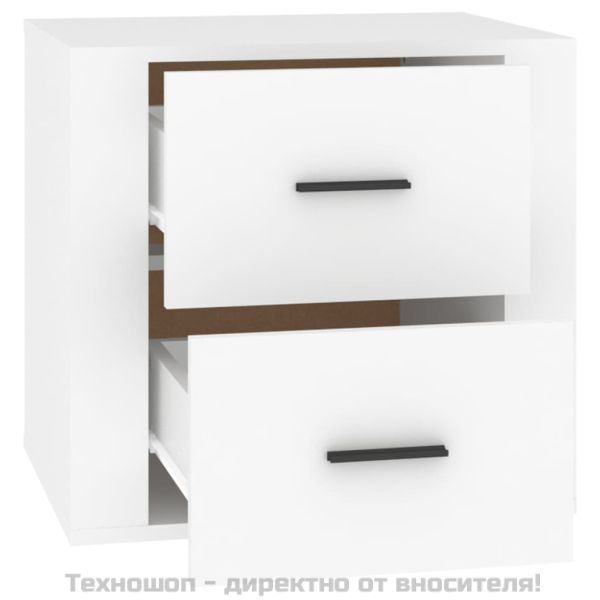 Нощно шкафче, бяло, 50x39x47 см
