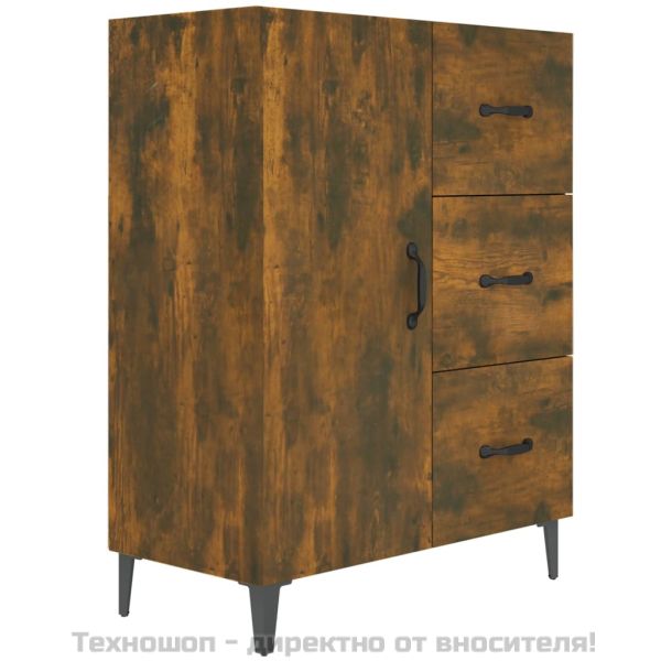 Сайдборд, опушен дъб, 69,5x34x90 см, инженерно дърво