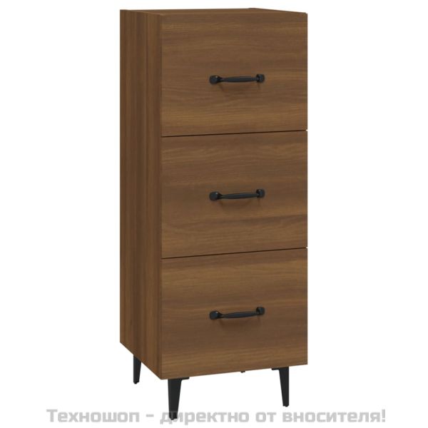 Сайдборд, кафяв дъб, 34,5x34x90 см, инженерно дърво