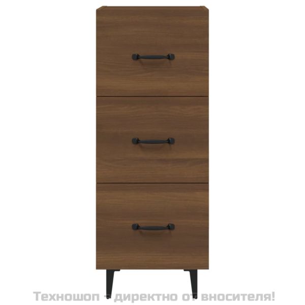Сайдборд, кафяв дъб, 34,5x34x90 см, инженерно дърво