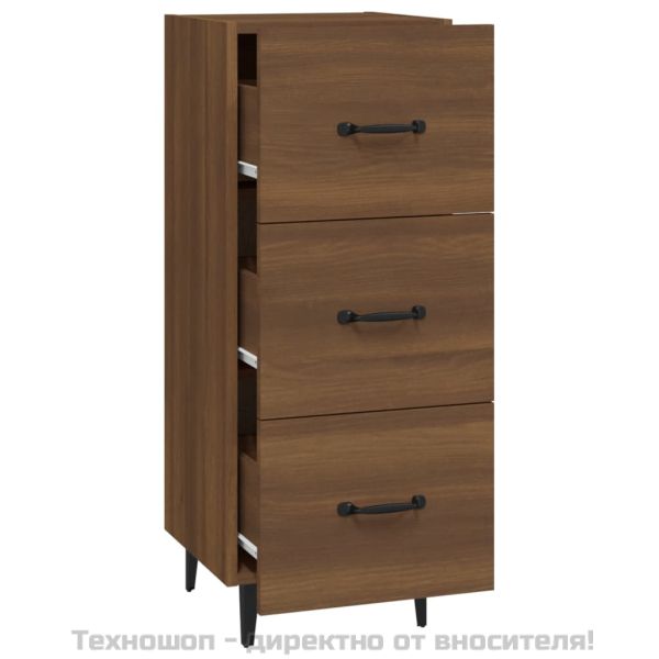 Сайдборд, кафяв дъб, 34,5x34x90 см, инженерно дърво
