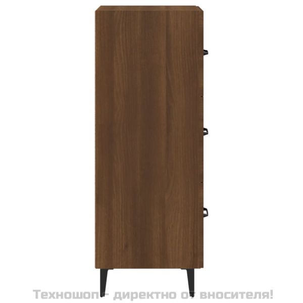 Сайдборд, кафяв дъб, 34,5x34x90 см, инженерно дърво