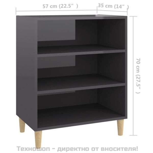 Бюфет, сив гланц, 57x35x70 см, инженерно дърво