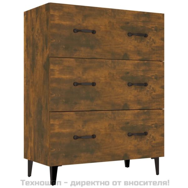 Сайдборд, опушен дъб, 69,5x34x90 см, инженерно дърво