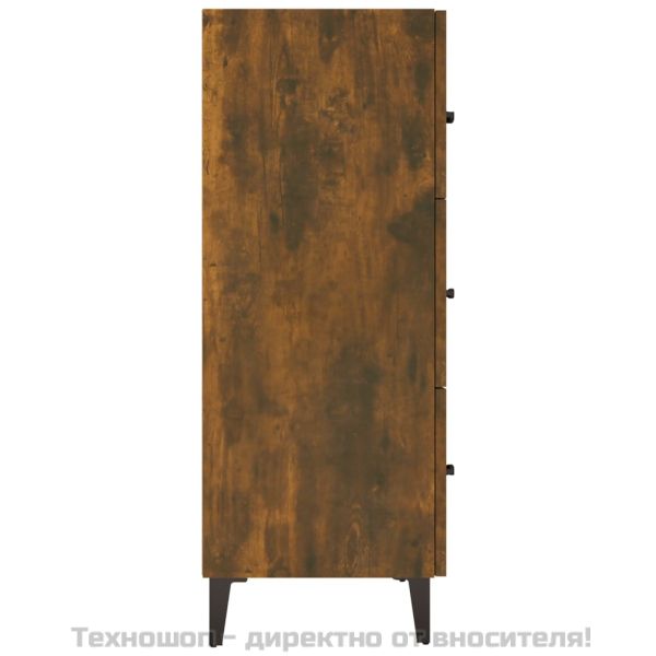 Сайдборд, опушен дъб, 69,5x34x90 см, инженерно дърво
