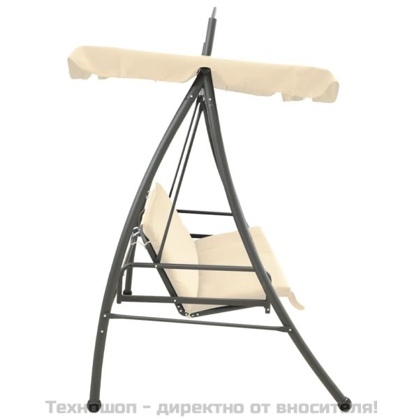 Конвертируема градинска люлка със сенник, пясъчнобяла