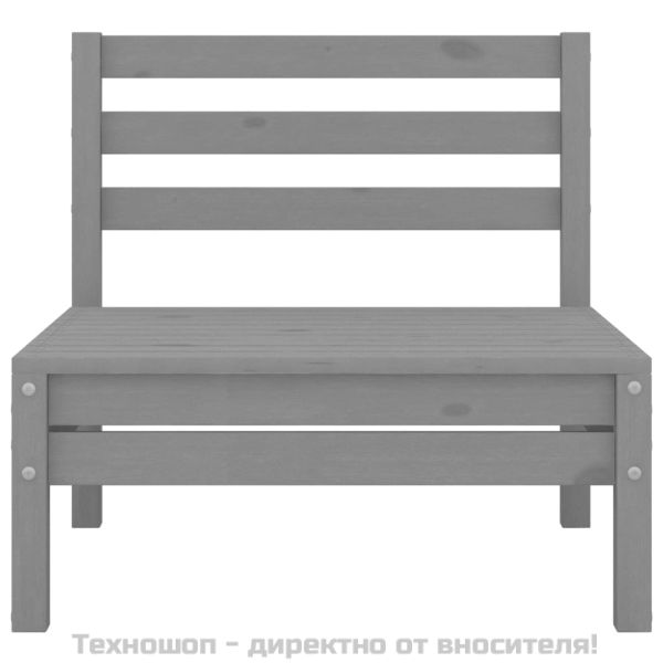 Градински среден диван, сив, бор масив