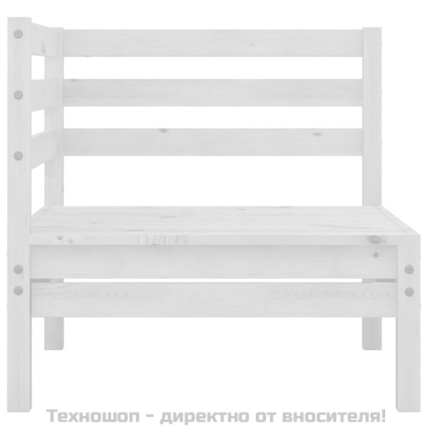 Градински ъглови дивани, 2 бр, бели, бор масив