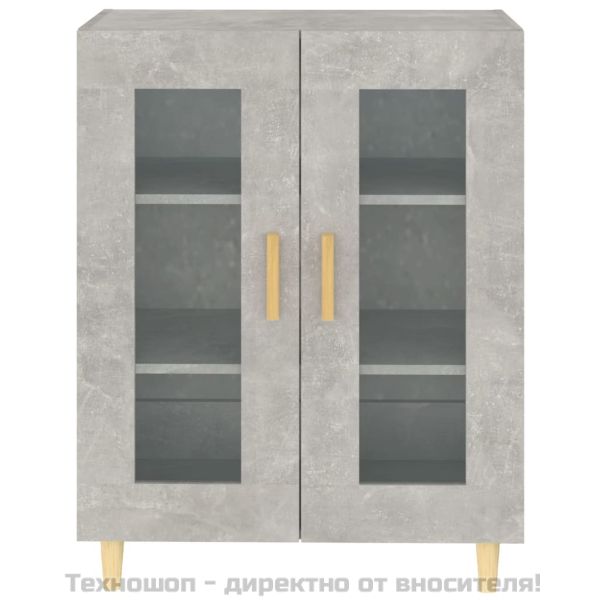 Сайдборд, бетонно сив, 69,5x34x90 см, инженерно дърво