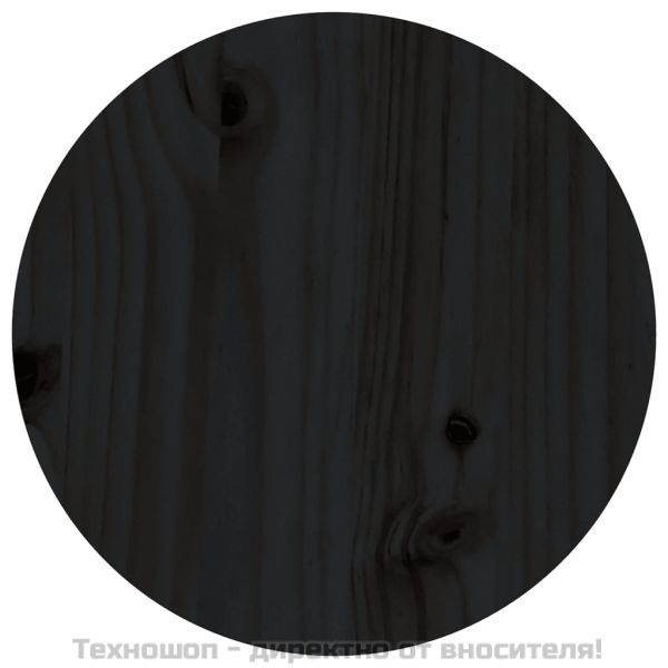 Кафе маса, черна, Ø 35x35 см, борово дърво масив