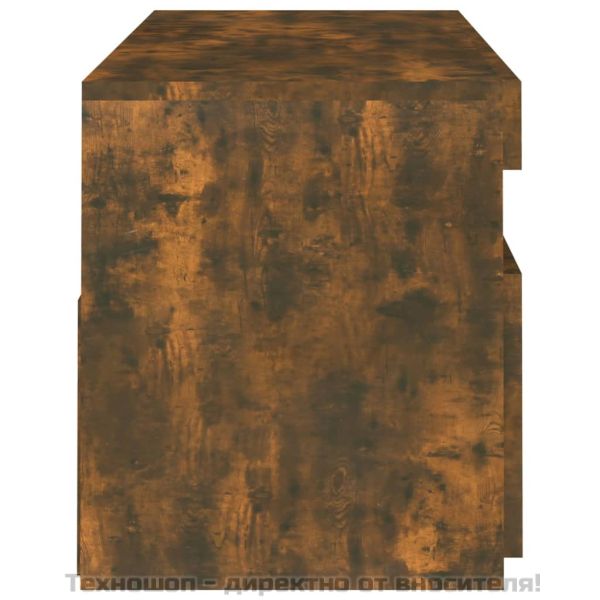 ТВ шкаф с LED осветление, опушен дъб, 120x35x40 см