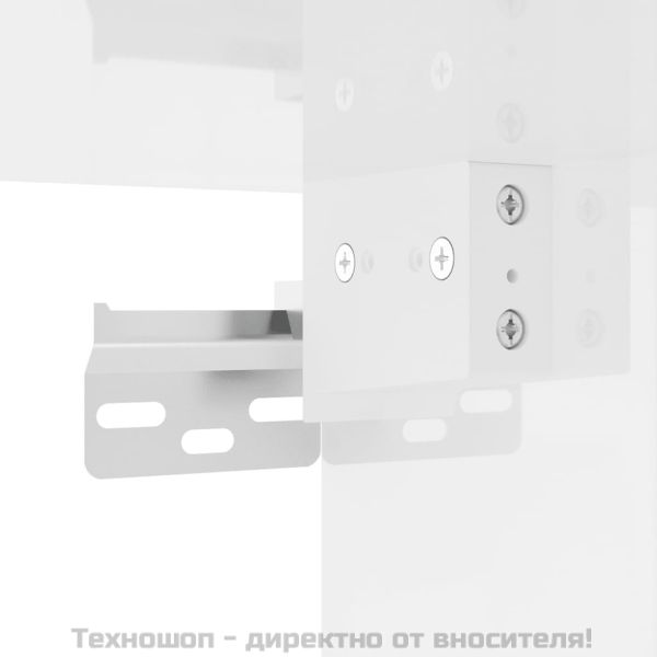 ТВ шкаф за стенен монтаж, бял гланц, 40x34,5x80 см