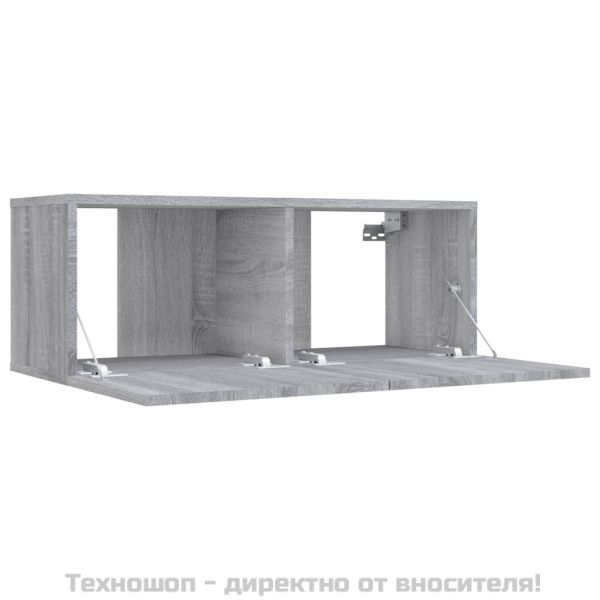 ТВ шкаф, сив сонома, 80x30x30 см, инженерно дърво