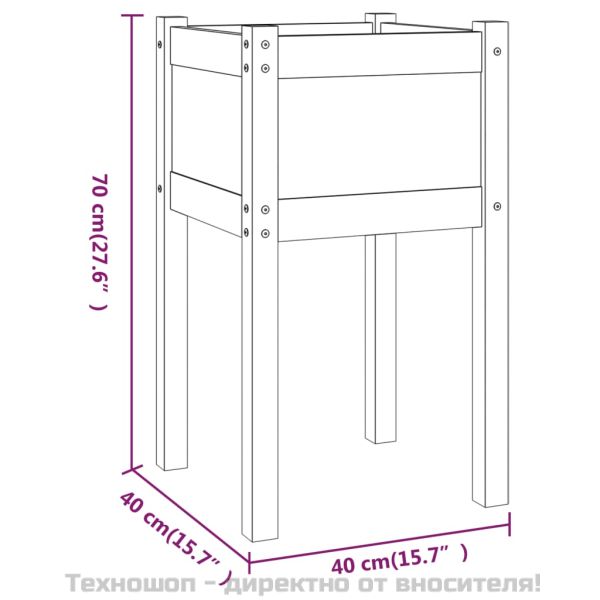 Градински сандъци, 2 бр, 40x40x70 см, борово дърво масив