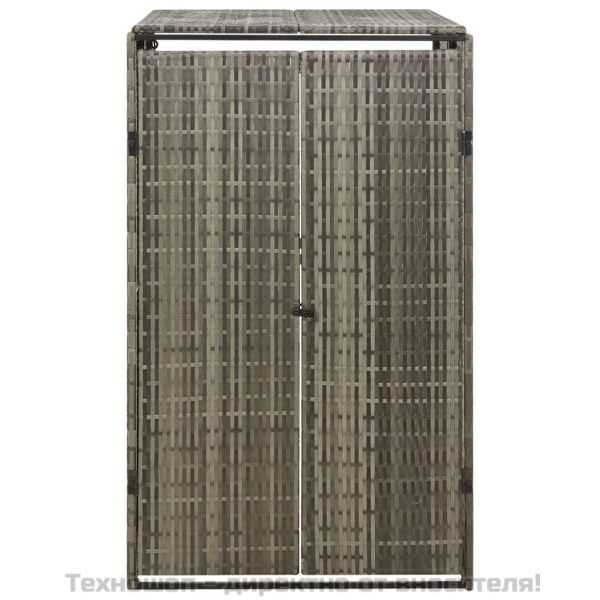 Единичен навес за кофа за смет, сив, 70x80x117 см, полиратан