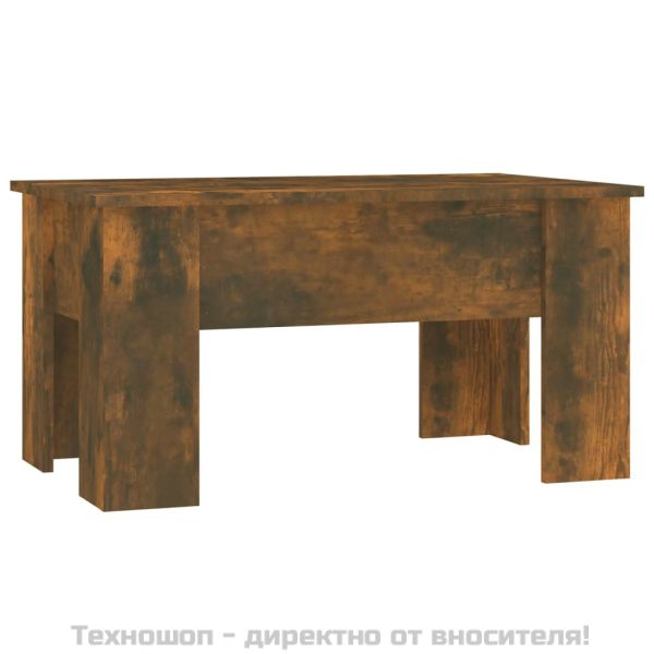 Кафе маса, опушен дъб, 79x49x41 см, инженерно дърво