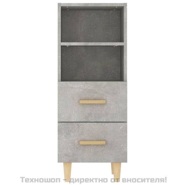 Сайдборд, бетонно сив, 34,5x34x90 см, инженерно дърво