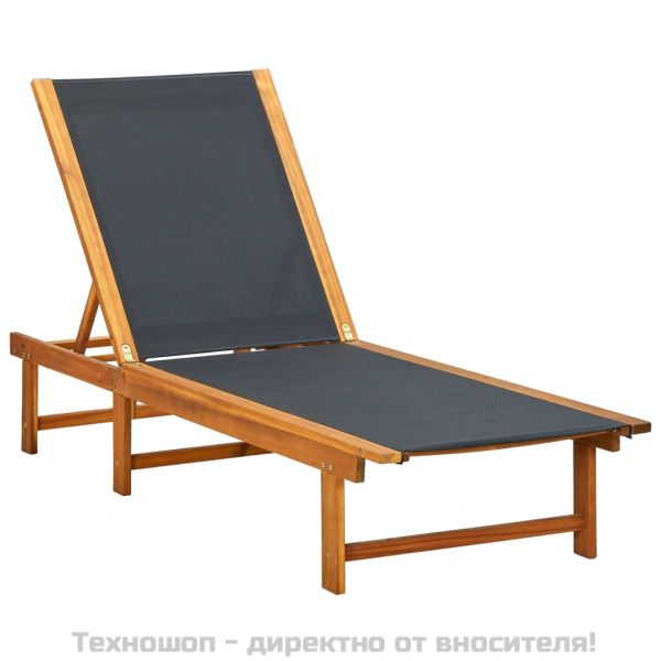 Шезлонг с масичка, акациево дърво масив и textilene