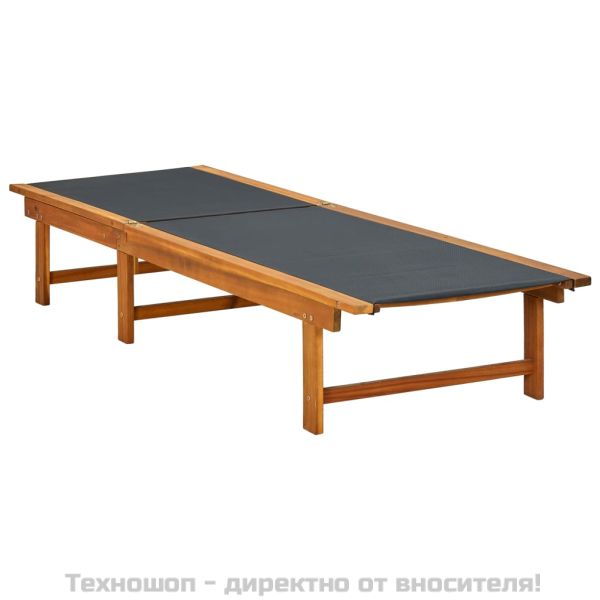 Шезлонг с масичка, акациево дърво масив и textilene