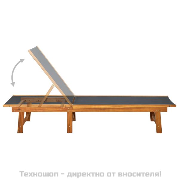 Шезлонг с масичка, акациево дърво масив и textilene