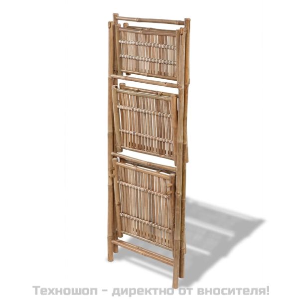 Сгъваем бамбуков стелаж за растения с 3 рафта