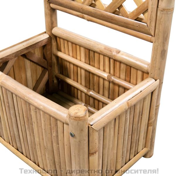 Градинска повдигната леха с решетка, бамбук, 40 см