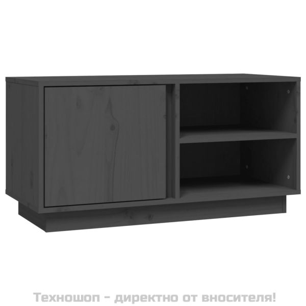 ТВ шкаф, сив, 80x35x40,5 см, бор масив