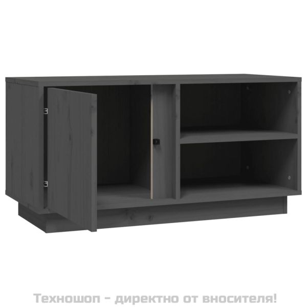 ТВ шкаф, сив, 80x35x40,5 см, бор масив