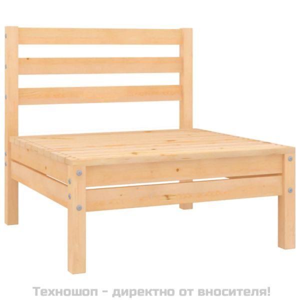 Градински средни дивани, 4 бр, борово дърво масив