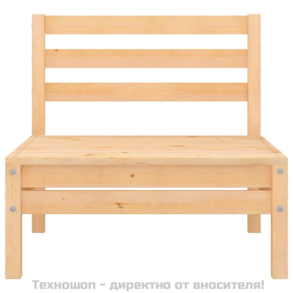 Градински средни дивани, 4 бр, борово дърво масив