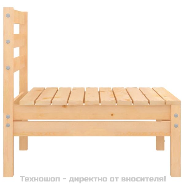 Градински средни дивани, 4 бр, борово дърво масив