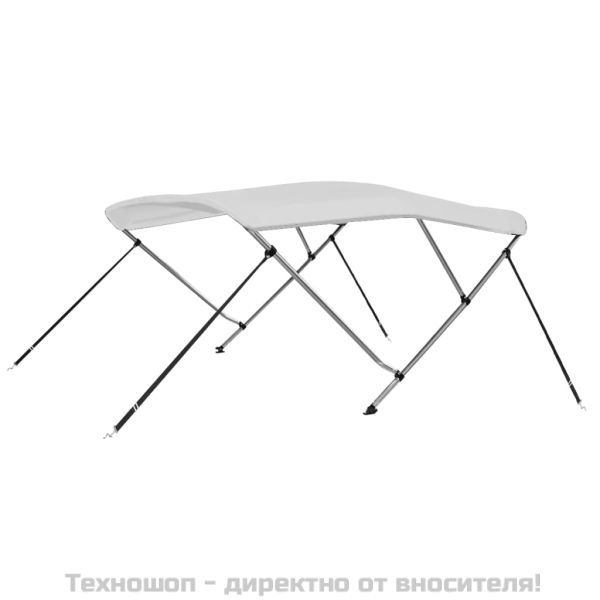 Тента за лодка, 3 дъги, бяла, 183x196x137 см