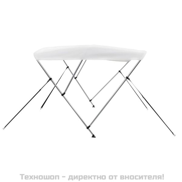 Тента за лодка, 3 дъги, бяла, 183x196x137 см
