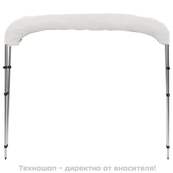Тента за лодка, 3 дъги, бяла, 183x196x137 см