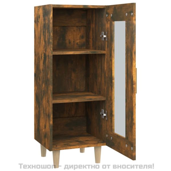 Сайдборд, опушен дъб, 34,5x34x90 см, инженерно дърво