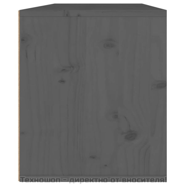 Стенни шкафове, 2 бр, сиви, 45x30x35 см, бор масив